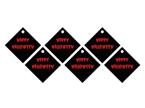 Palack medálok szalaggal Bloody Halloween - 12 db.