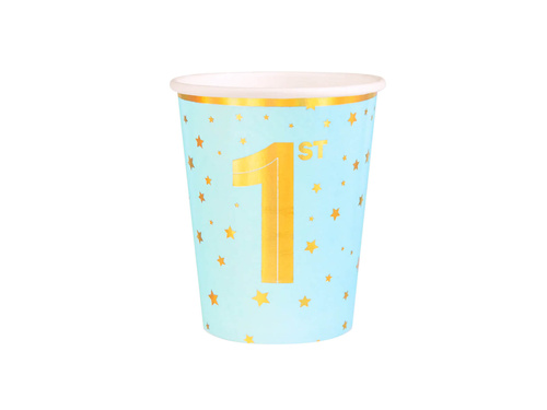 Kék születésnapi papírpoharak - 220 ml - 6 db.