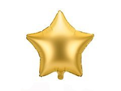 Fólia csillag lufi, szatén arany - 48 cm - 1 db.