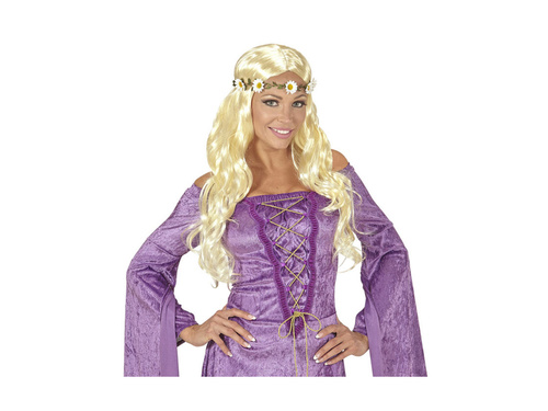 Szőke hippi paróka százszorszép fejpánttal