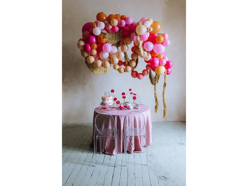 Léggömbök csatlakozóval pasztell bézs színben - 33 cm - 20 db.