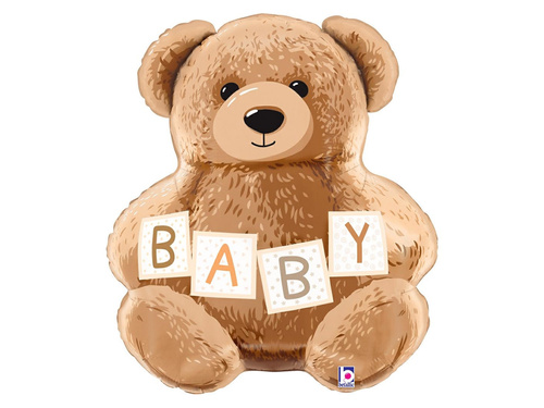 Teddy maci fólialufi - 49x58 cm - 1 db.
