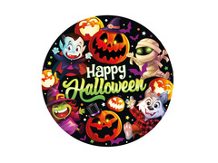 Halloween papírtányér Little Monsters - 23 cm - 6 db.