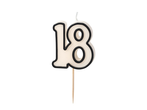 Gyertya a 18. születésnapra - 5,5 cm - 1 db.