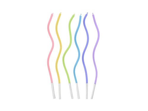 Pasztell csavart születésnapi gyertyák - cm - 6 db.