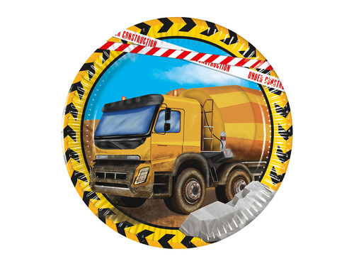 Papírtányérok születésnapokra Építőipari - 20 cm - 8 db.