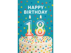 Számgyertyák színes peremmel 18-as számmal - 8,5 cm - 2 db.