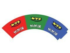Ninja cupcake liners - 6 db.