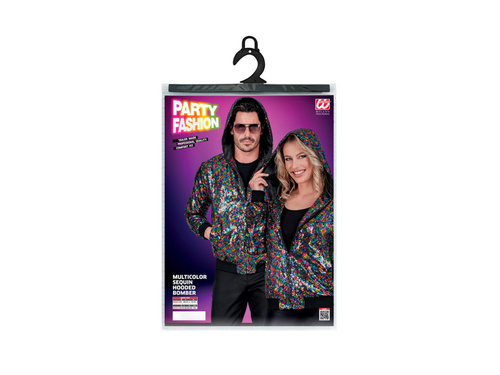 Party flitteres kabát - kapucnis bomber - többszínű