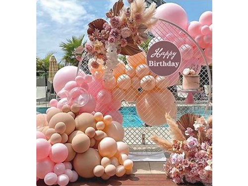 Léggömb girland léggömb készlet rózsaszín és eperfa - 80 db.