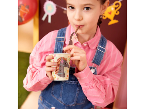 Születésnapi szívószálak lovak - 19,5 cm - 6 db.