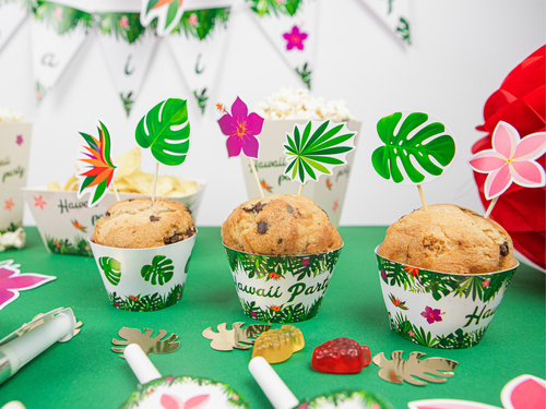 Cupcake liners Hawaii Party - 6 db.
