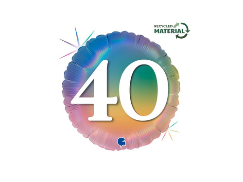 Happy 40 szivárványos kerek fólialufi - 14" - 1 db.