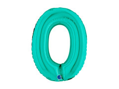 Fólia lufi szám 0 türkiz - 14" - 1 db.