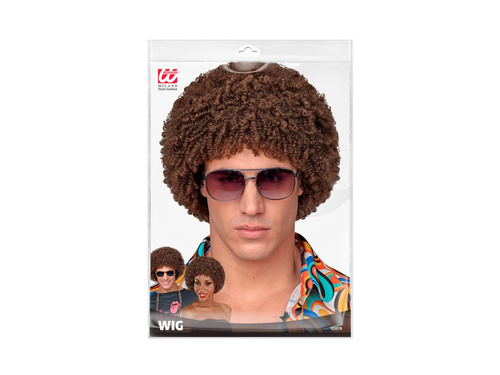 Barna afro diszkó paróka az 1970-es évekből.