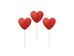 Szívek piros csákányok - 6 db.