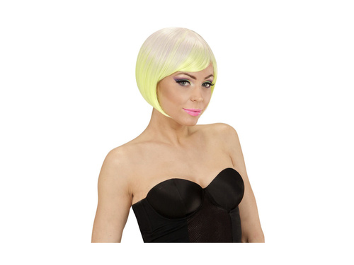 Divat paróka melange lila - neon sárga