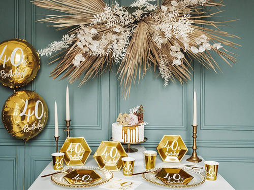 Negyvenedik születésnapi aranytányér - 20 cm - 6 db.