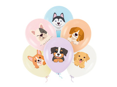 Latex léggömbök Doggies - 30 cm - 6 db.