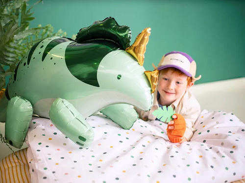 3D Triceratops zöld fólialufi - 93 x 49 cm - 1 db.