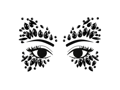 Öntapadós arckristályok fekete - 1 op.