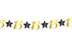 Tizennyolcadik születésnapi arany füzér - 300 cm - 1 db.