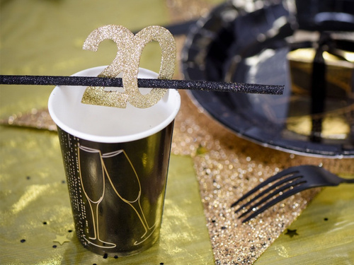 Csillámos asztali dekoráció szám 40 - 5 cm - 6 db.