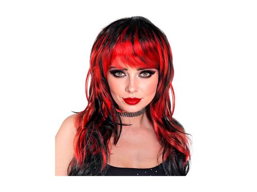 Fekete és piros Vampiress paróka