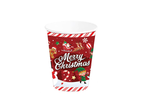Boldog karácsonyt papírpoharak - 240 ml - 6 db.