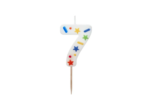 Hetes konfetti gyertya - 7 - 1 db.