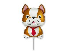 Bulldog barna fóliából készült lufi - 32 x 23 cm - 1 db.