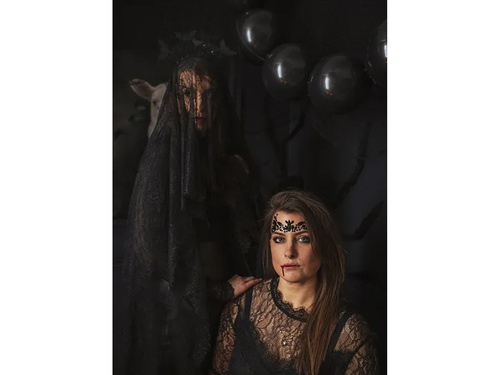 Öntapadós arckristályok fekete - 1 op.