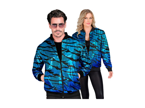 Party flitteres kabát - bomber - kék hullámok