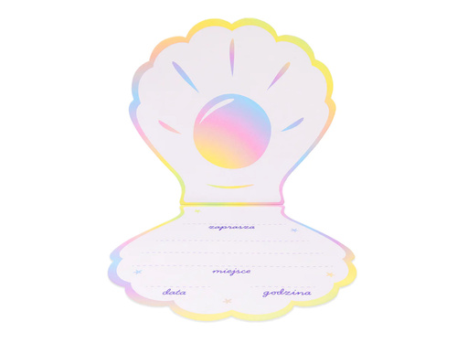 Óceán kagyló születésnapi meghívó - 6 db.