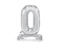 Fólia lufi álló 0 ezüst szám - 70 cm
