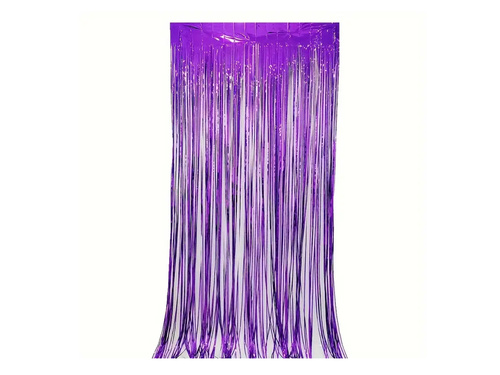 Függöny - ajtófüggöny lila metál - 100 x 200 cm