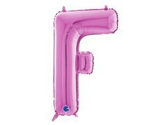 Fukszia F betűs fólialufi - 66 cm - 1 db.