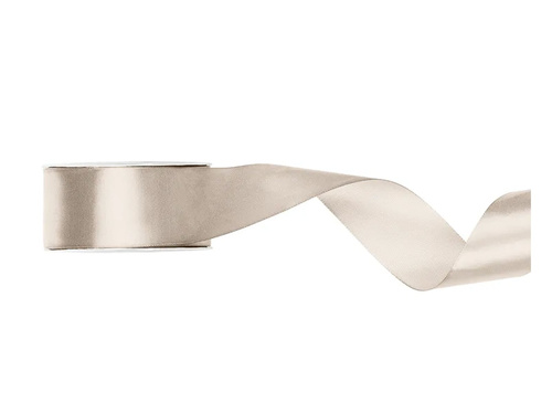 Szatén szalag, tört fehér, 25 mm / 25 m, 1 db.