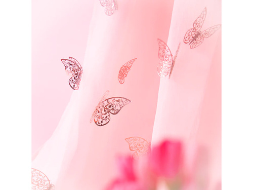 Csipke pillangó matricák rózsaszín arany - 12 db.