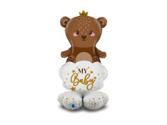 Édes mackó fólia lufi "My baby" felirattal - 47" - 1 db.