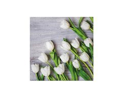 Fehér tulipános szalvéta - 33 cm - 20 db.