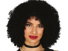 Paróka fekete göndör hajjal - 1 db.