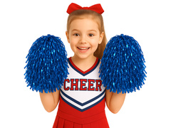 Fémszínű kék pomponok - 2 db.