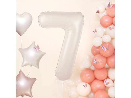 Fólialufi krémszínű lufi 7-es szám - 100 cm - 1 db.