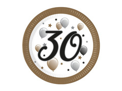 Harmincadik születésnapi papírtányér - 23 cm - 8 db.