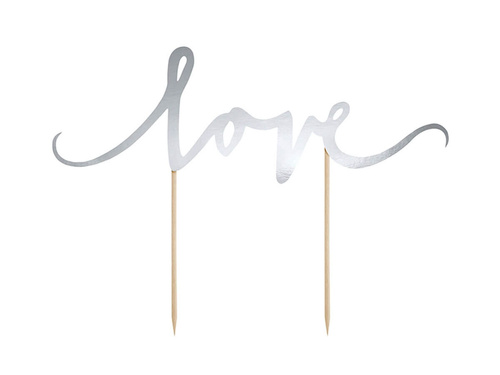 Szerelem ezüst tortadísz - 17 cm - 1 db.