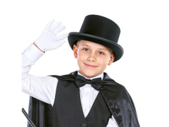 Gyermek cilinderes sapka - fekete - 1 db.