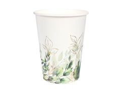 Zöld leveles papírpoharak - 270 ml - 10 db.