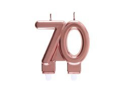 70. születésnapi gyertya rózsaarany - 7,5 cm - 1 db.