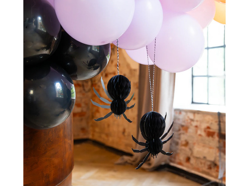 Függő rozettás dekoráció Pók Halloweenre - 2 db.